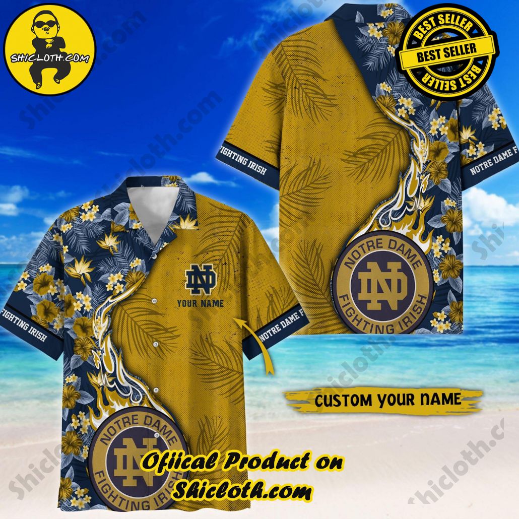 Notre Dame Fighting Irish | NCAA1 Flower Hawaii Shirt For Fans, Summer Football Shirts