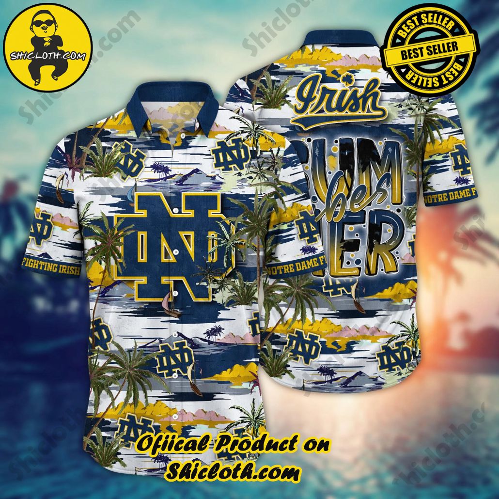Notre Dame Fighting Irish NCAA Hibiscus Tropical Flower Hawaiian Shirt