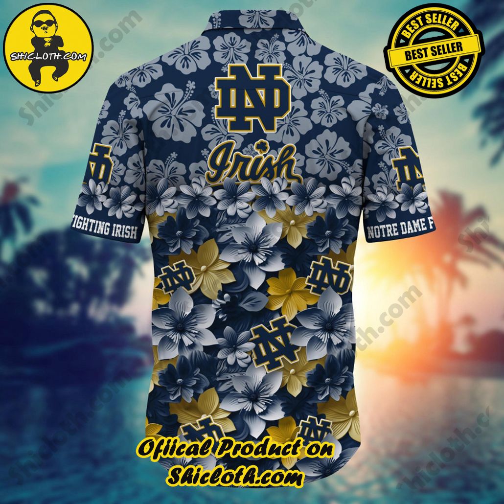 Notre Dame Fighting Irish NCAA1 Flower Hawaii Shirt And Tshirt For Fans, Summer Football Shirts 3 Notre Dame Fighting Irish NCAA1 Flower Hawaii Shirt And Tshirt For Fans, Summer Football Shirts - Image 3