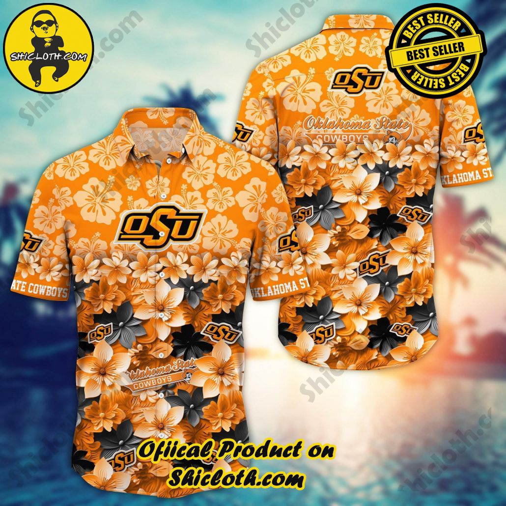 Oklahoma State Cowboys NCAA1 Flower Hawaii Shirt And Tshirt For Fans, Summer Football Shirts