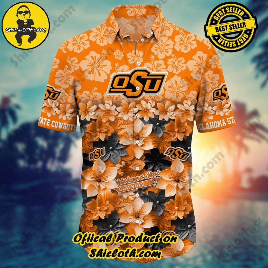 Oklahoma State Cowboys NCAA1 Flower Hawaii Shirt And Tshirt For Fans, Summer Football Shirts 2 Oklahoma State Cowboys NCAA1 Flower Hawaii Shirt And Tshirt For Fans, Summer Football Shirts - Image 2
