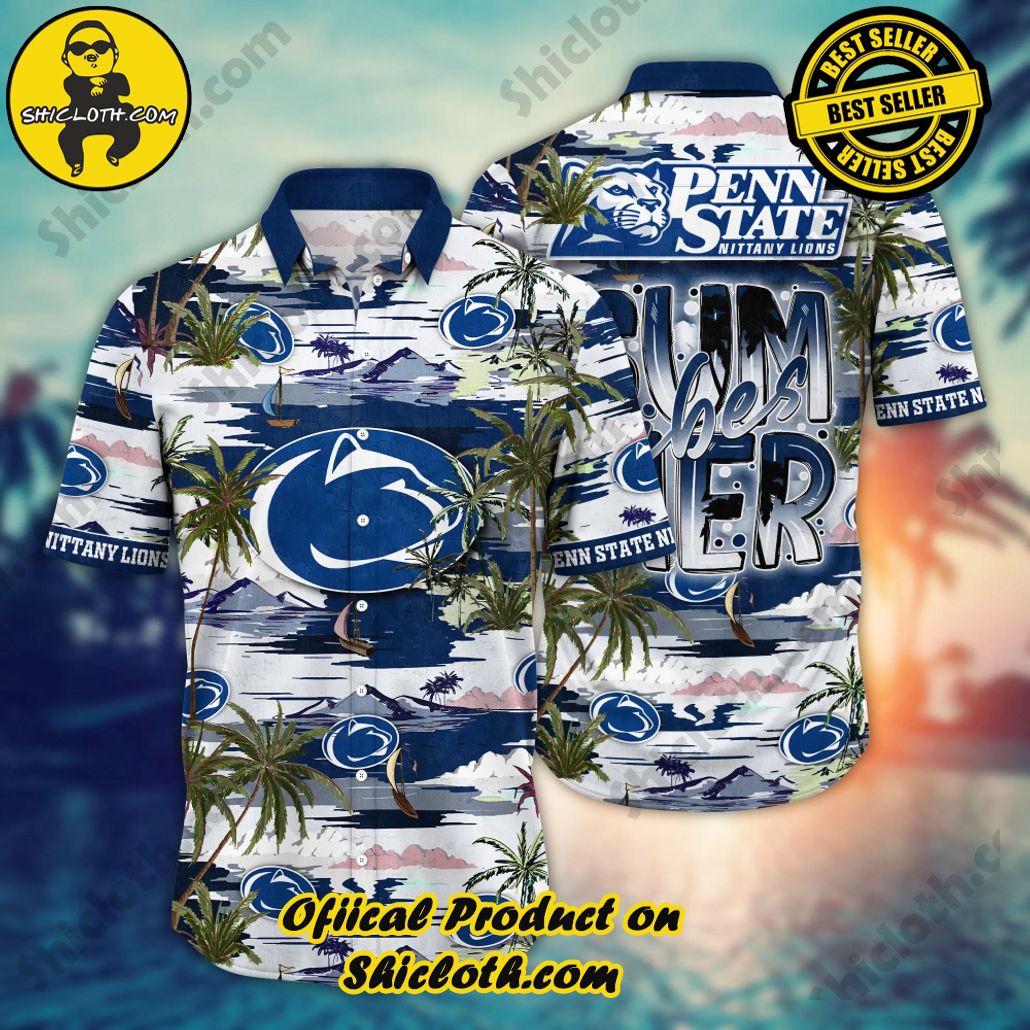 Penn State Nittany Lions NCAA1 Flower Hawaii Shirt And Tshirt For Fans, Summer Football Shirts