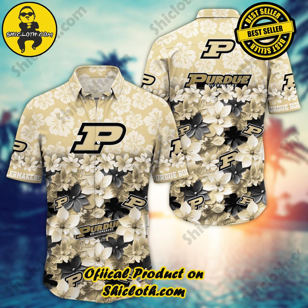 Purdue Boilermakers NCAA3 Flower Hawaii Shirt And Tshirt For Fans, Summer Football Shirts