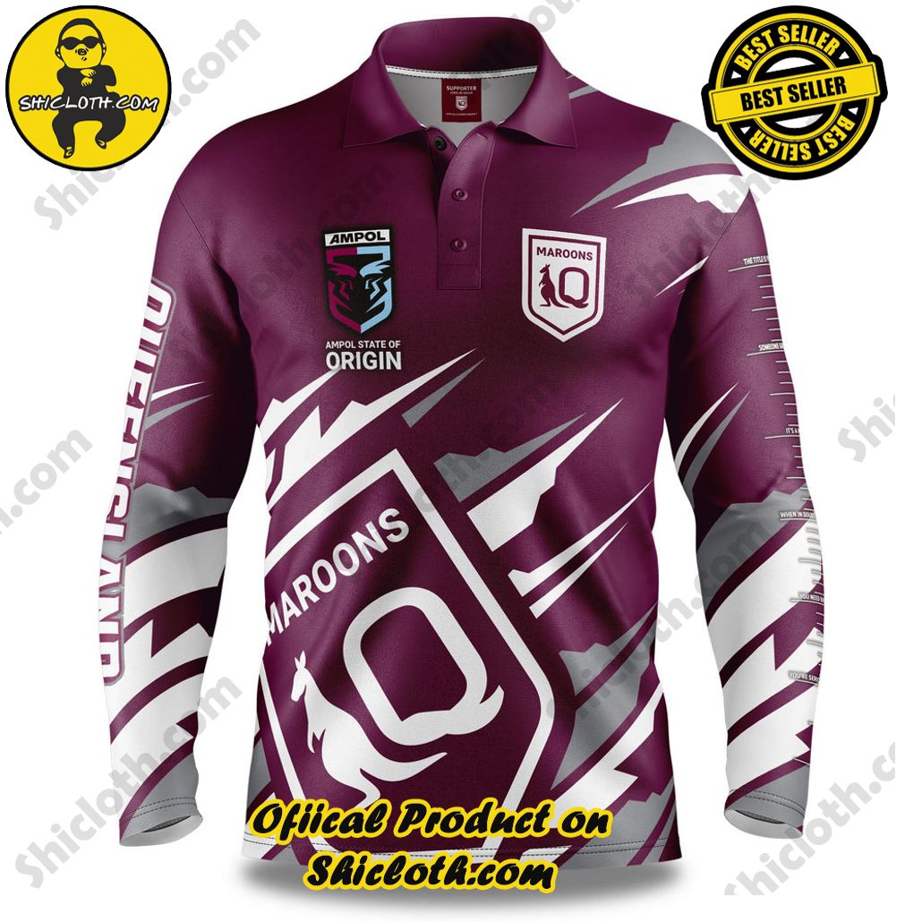 QLD Maroons Ignition Fishing Shirt - Adult
