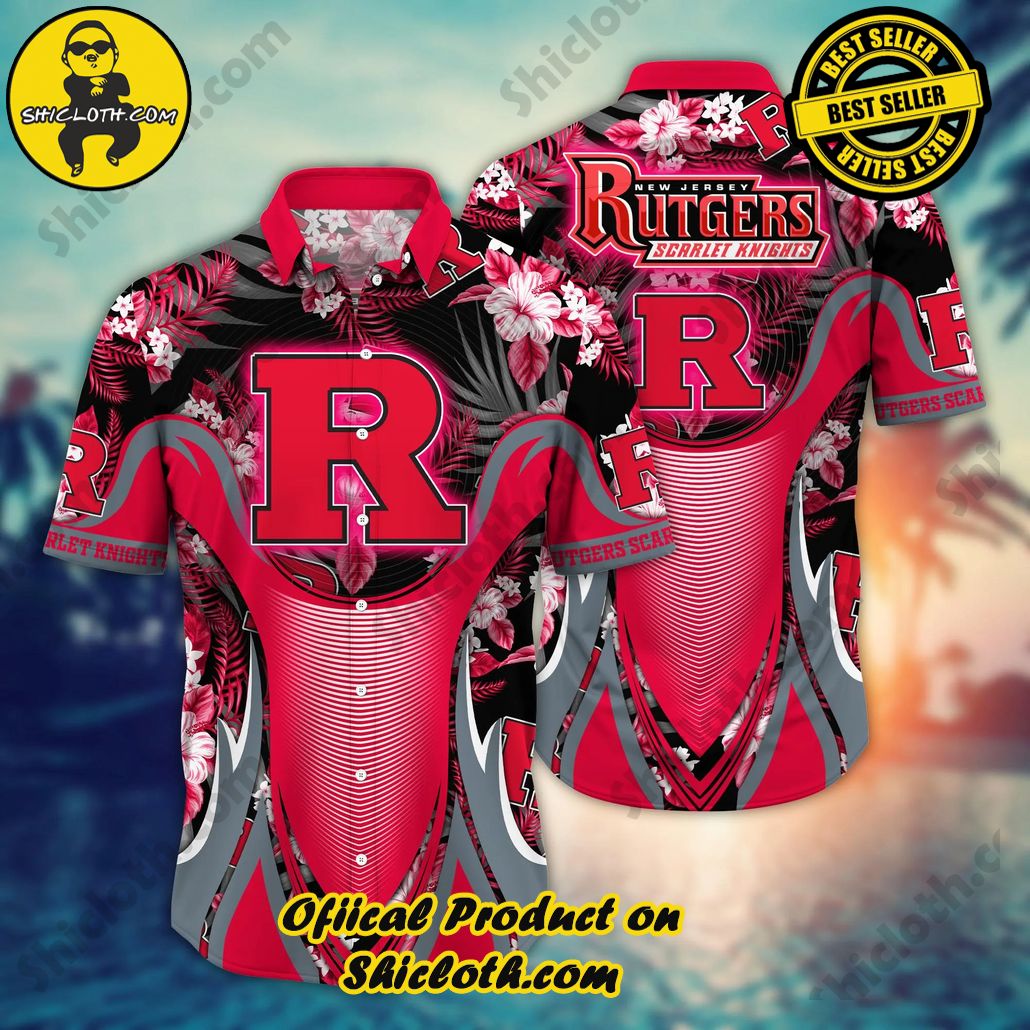 Rutgers Scarlet Knights Hawaiian Shirt Sunlit Aloha Shirt