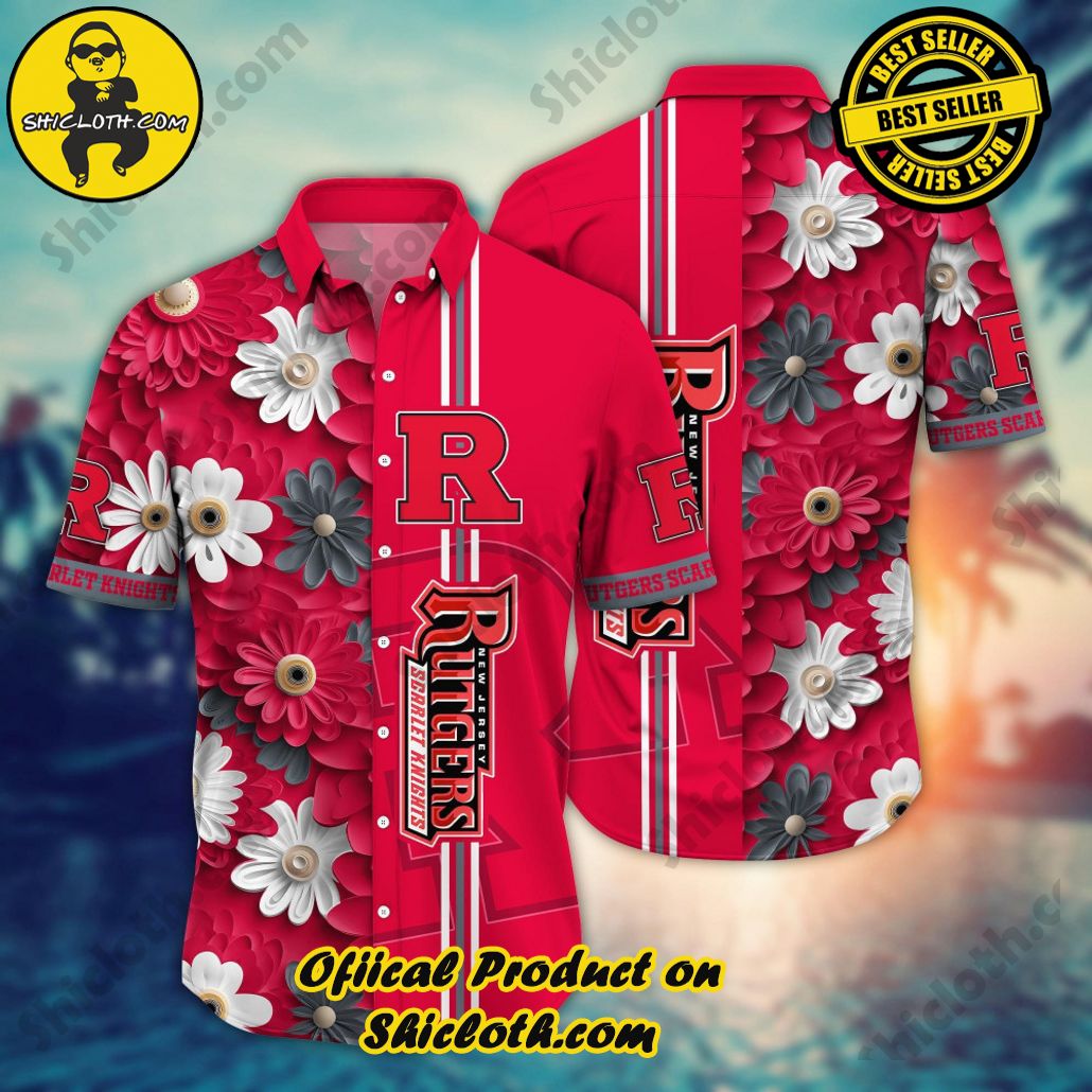 Rutgers Scarlet Knights NCAA3 Hawaiian Shirt Trending Summer. Gift For Fan