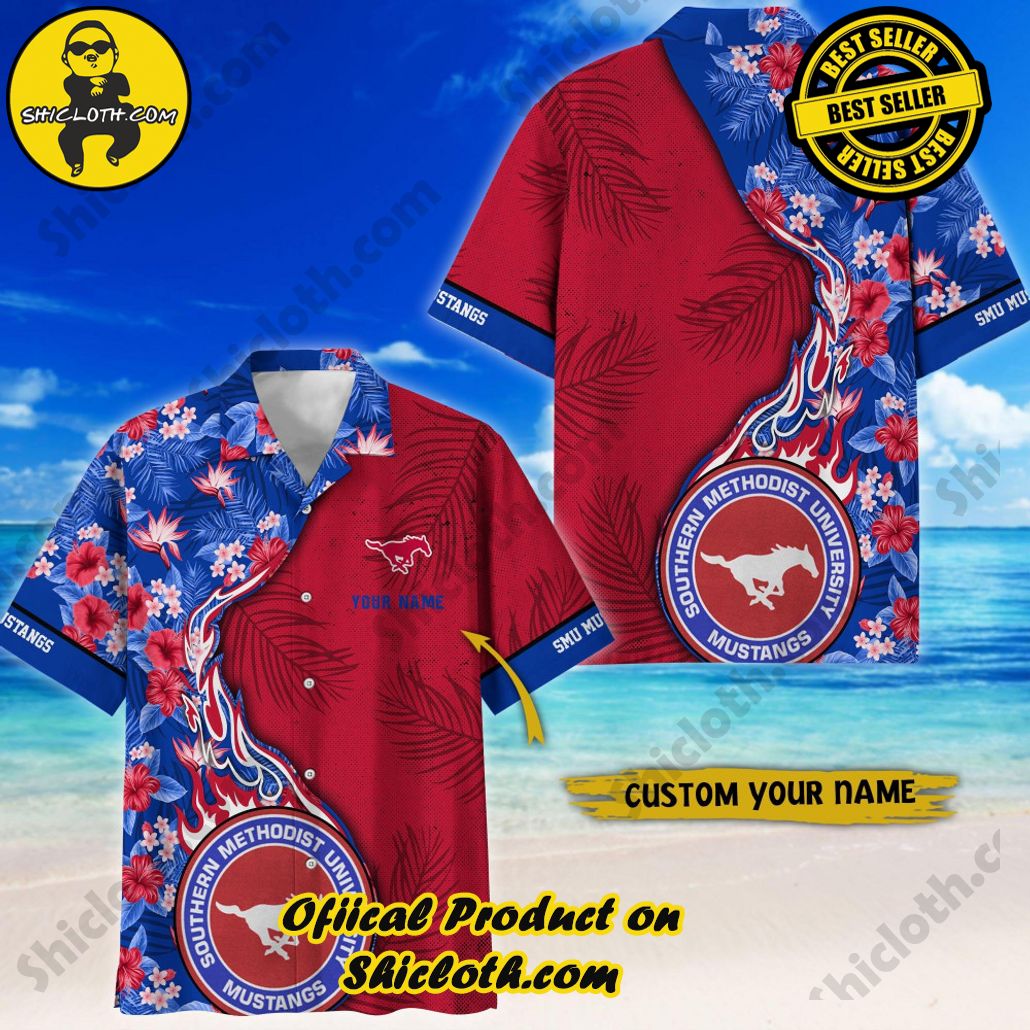 SMU Mustangs | NCAA3 Flower Hawaii Shirt For Fans, Summer Football Shirts