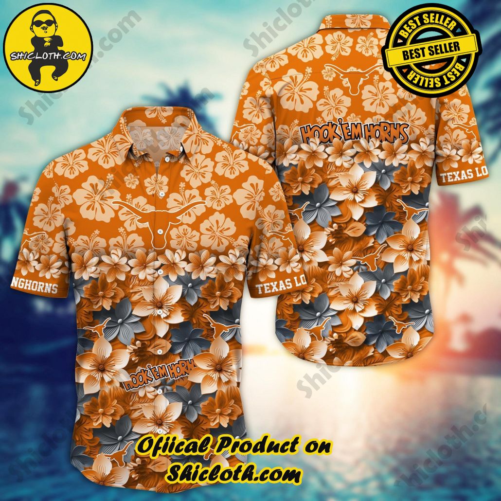 Texas Longhorns NCAA2 Flower Hawaii Shirt And Tshirt For Fans, Summer Football Shirts