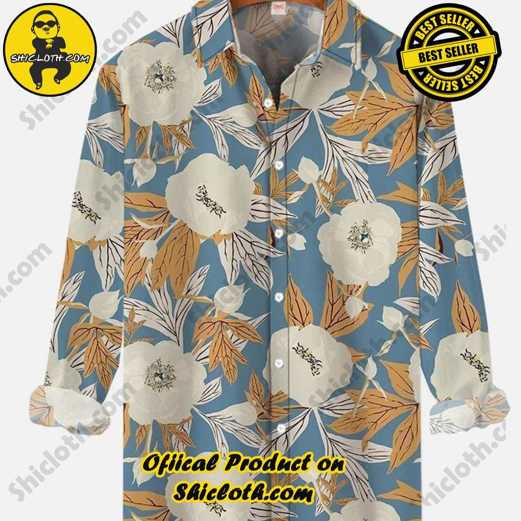 Vintage Painting Floral Printing Long Sleeve Shirt