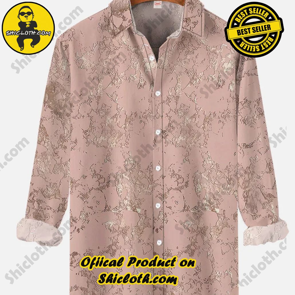Vintage Premium Gray Pink Floral Printing Long Sleeve Shirt