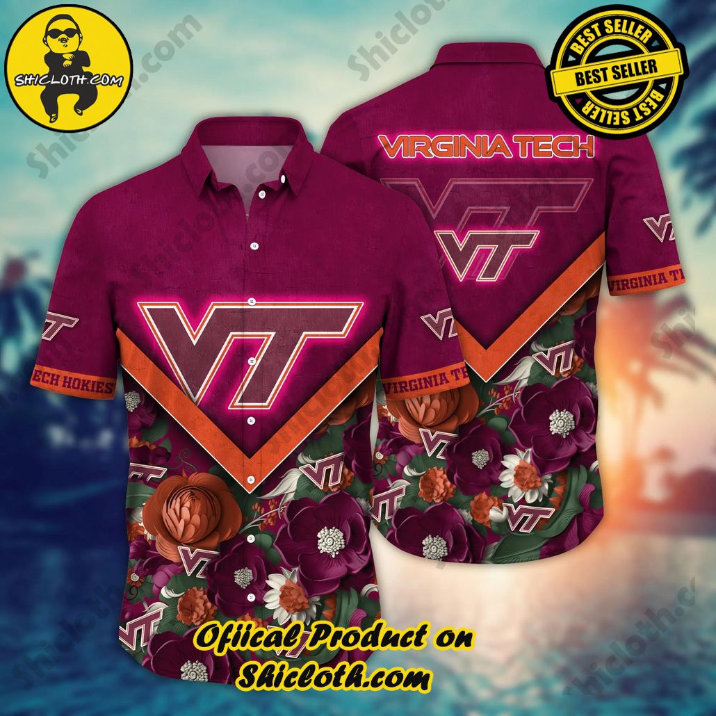 Virginia Tech Hokies NCAA Hawaiian Shirt Custom Sandcastles Aloha Shirt
