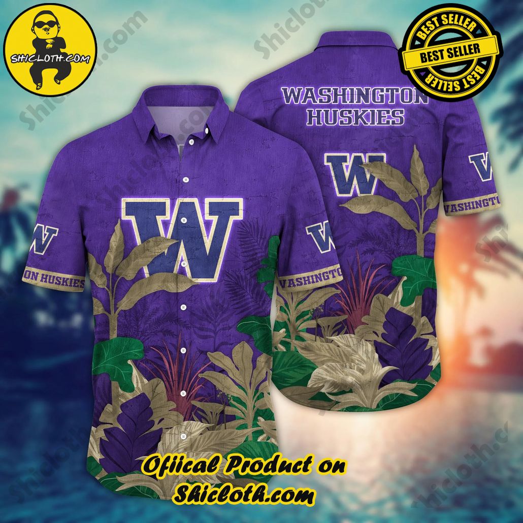 Washington Huskies NCAA Hawaiian Shirt Sun Rays Aloha Shirt