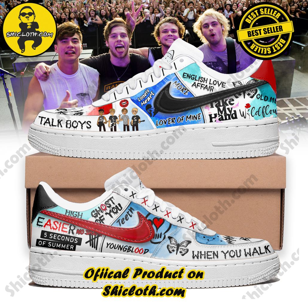 5 Seconds of Summer Custom Nike Air Force Sneakers 5 Seconds of Summer Custom Nike Air Force Sneakers