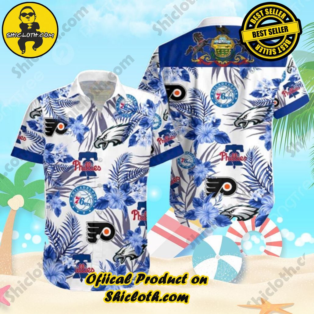 76Ers Phillies Philadelphia Eagles Hawaiian Shirt Best Beach Gift