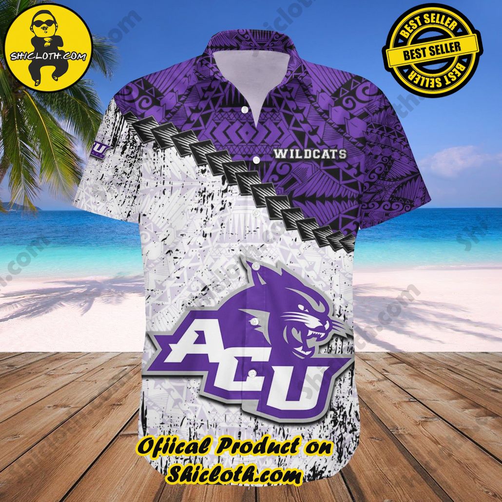 Abilene Christian Wildcats Hawaii Shirt Grunge Polynesian Tattoo NCAA