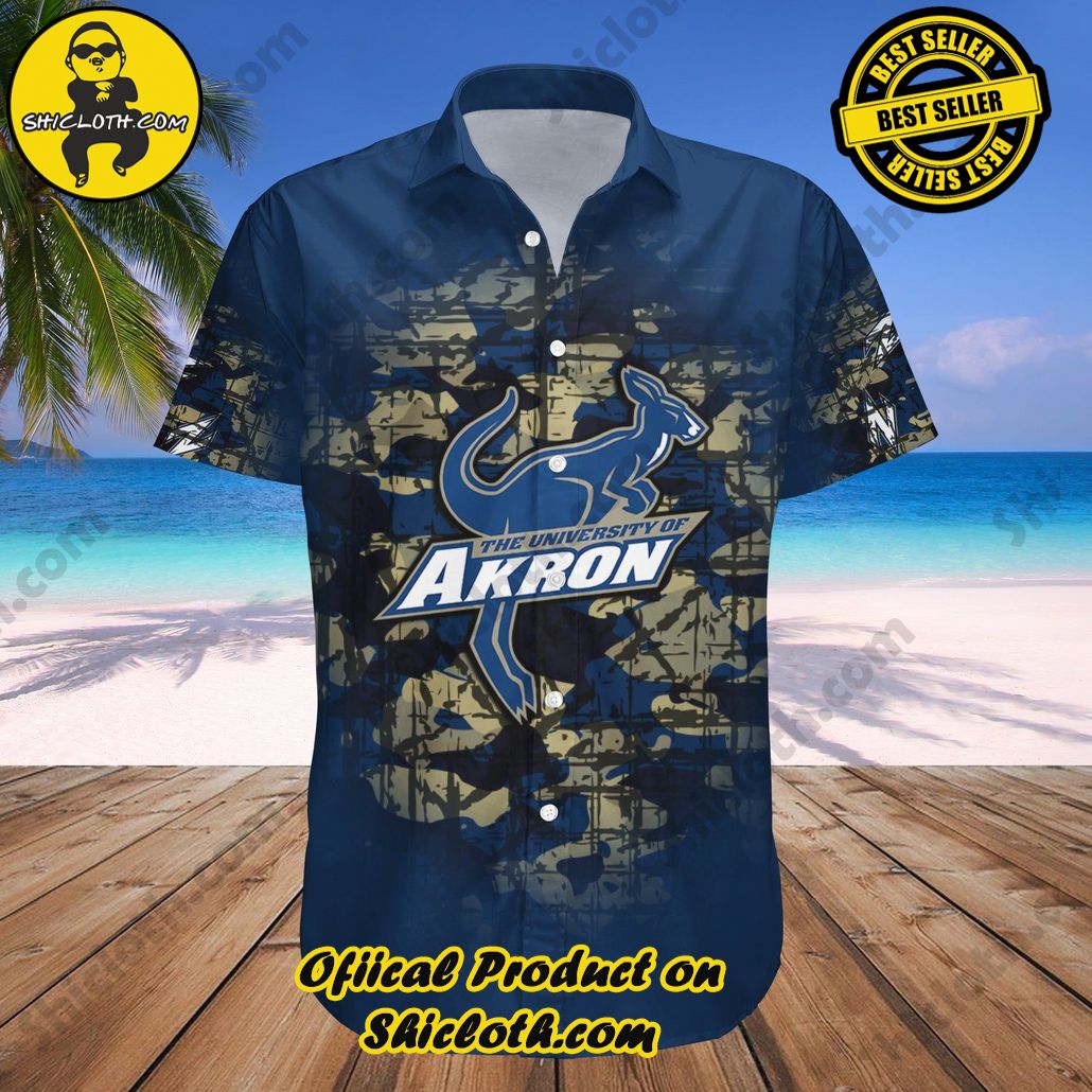 Akron Zips Hawaii Shirt Camouflage Vintage NCAA