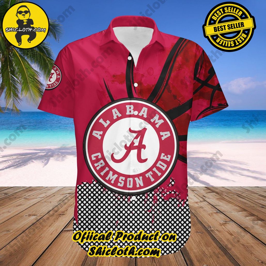 Alabama Crimson Tide Hawaii Shirt Basketball Net Grunge Pattern NCAA
