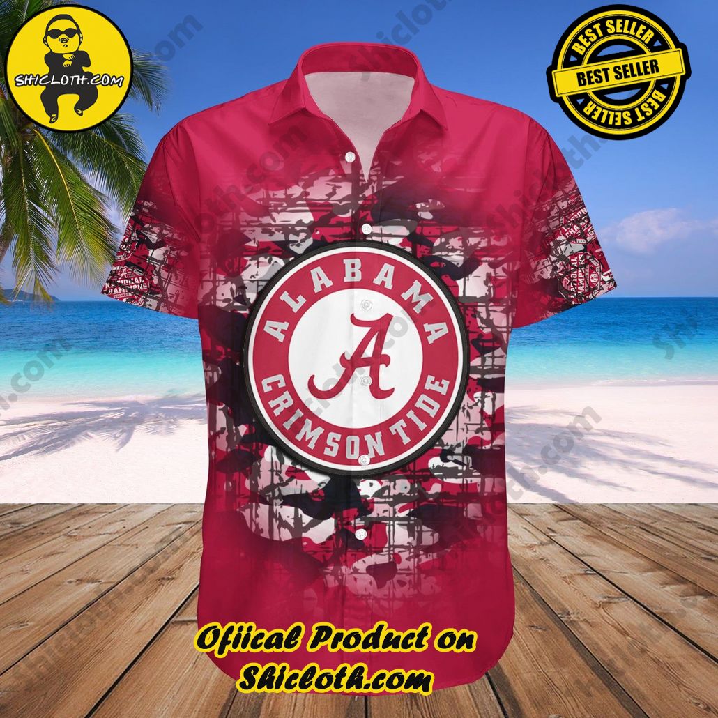 Alabama Crimson Tide Hawaii Shirt Camouflage Vintage NCAA