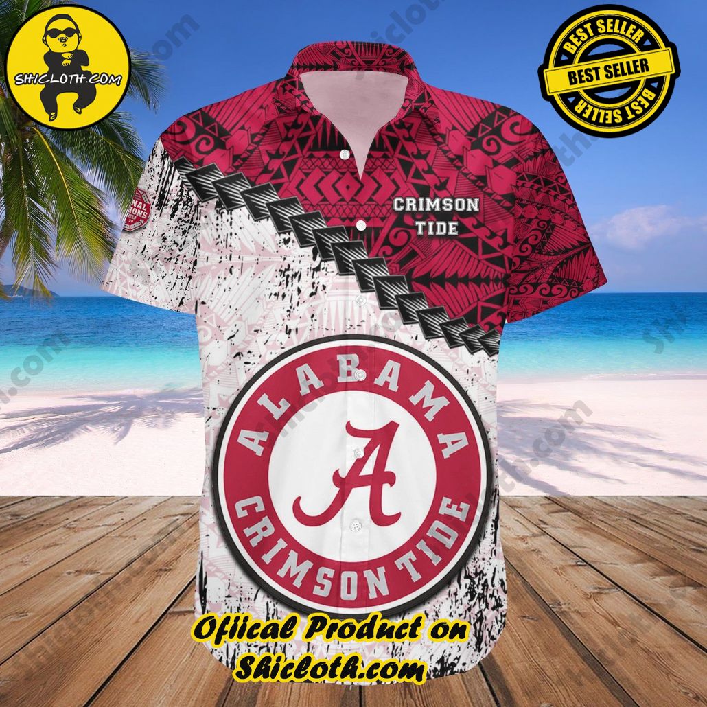 Alabama Crimson Tide Hawaii Shirt Grunge Polynesian Tattoo NCAA