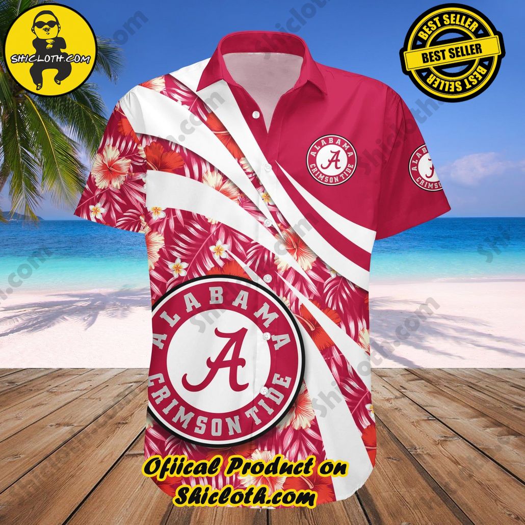 Alabama Crimson Tide Hawaii Shirt Hibiscus Sport Style NCAA
