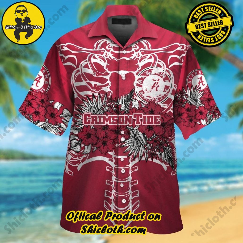 Alabama Crimson Tide Hawaiian Shirt Tropical Design Short Sleeve Elegance