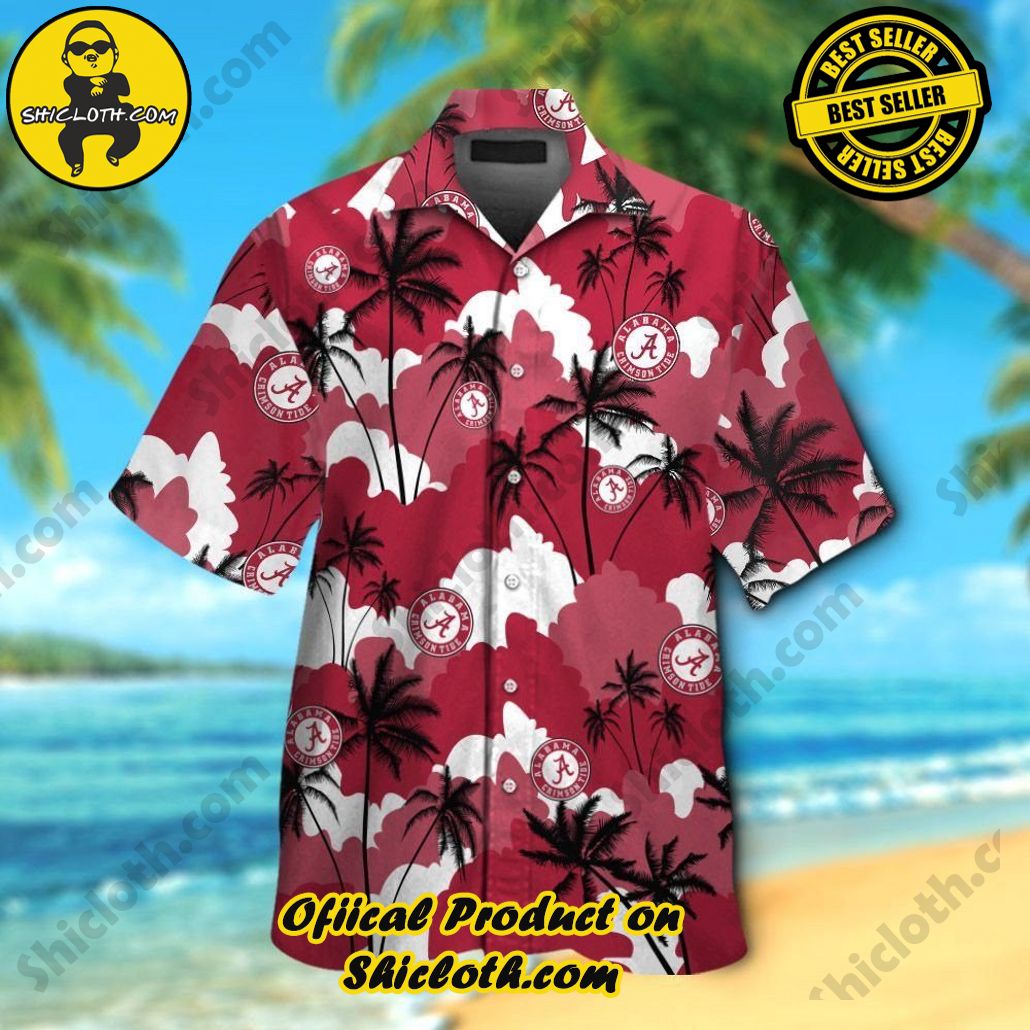 Alabama Crimson Tide Hawaiian Tropical Elegance Short Sleeve Design Shirt