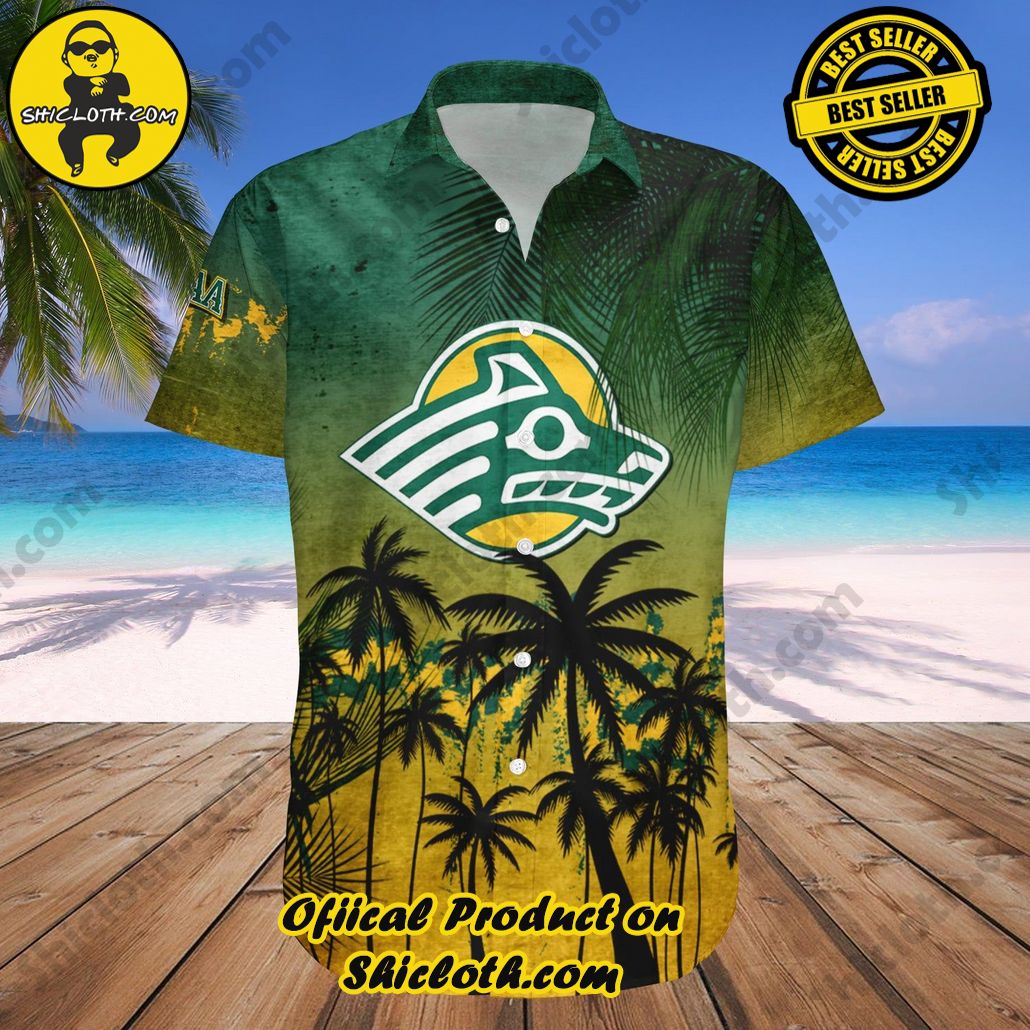 Alaska Anchorage Seawolves Hawaii Shirt Coconut Tree Tropical Grunge NCAA