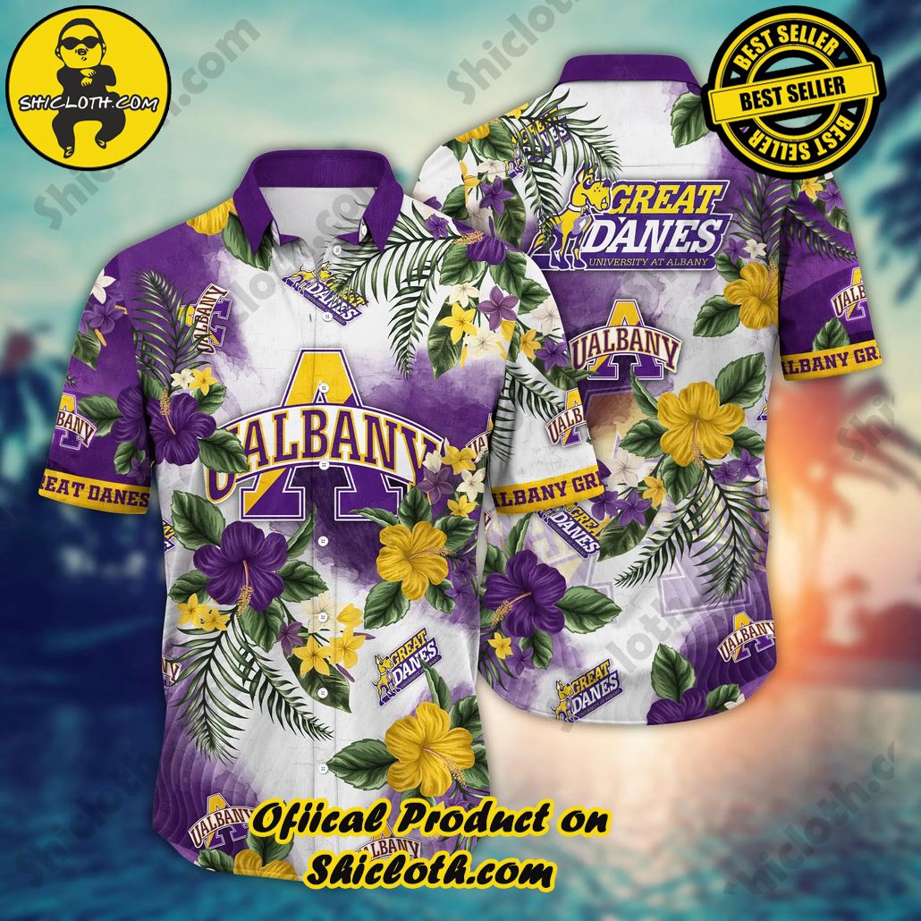 Albany Great Danes NCAA Hawaiian Shirt Sea Breezetime Aloha Shirt