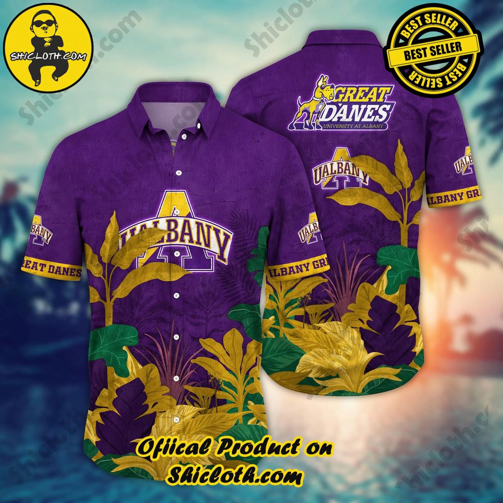 Albany Great Danes NCAA Hawaiian Shirt Sun Showers Aloha Shirt