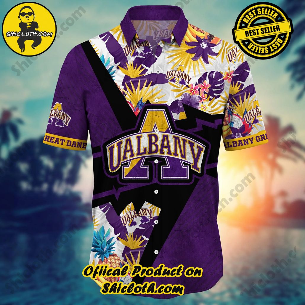 Albany Great Danes NCAA Hawaiian Shirt Sunlit Aloha Shirt Albany Great Danes NCAA Hawaiian Shirt Sunlit Aloha Shirt
