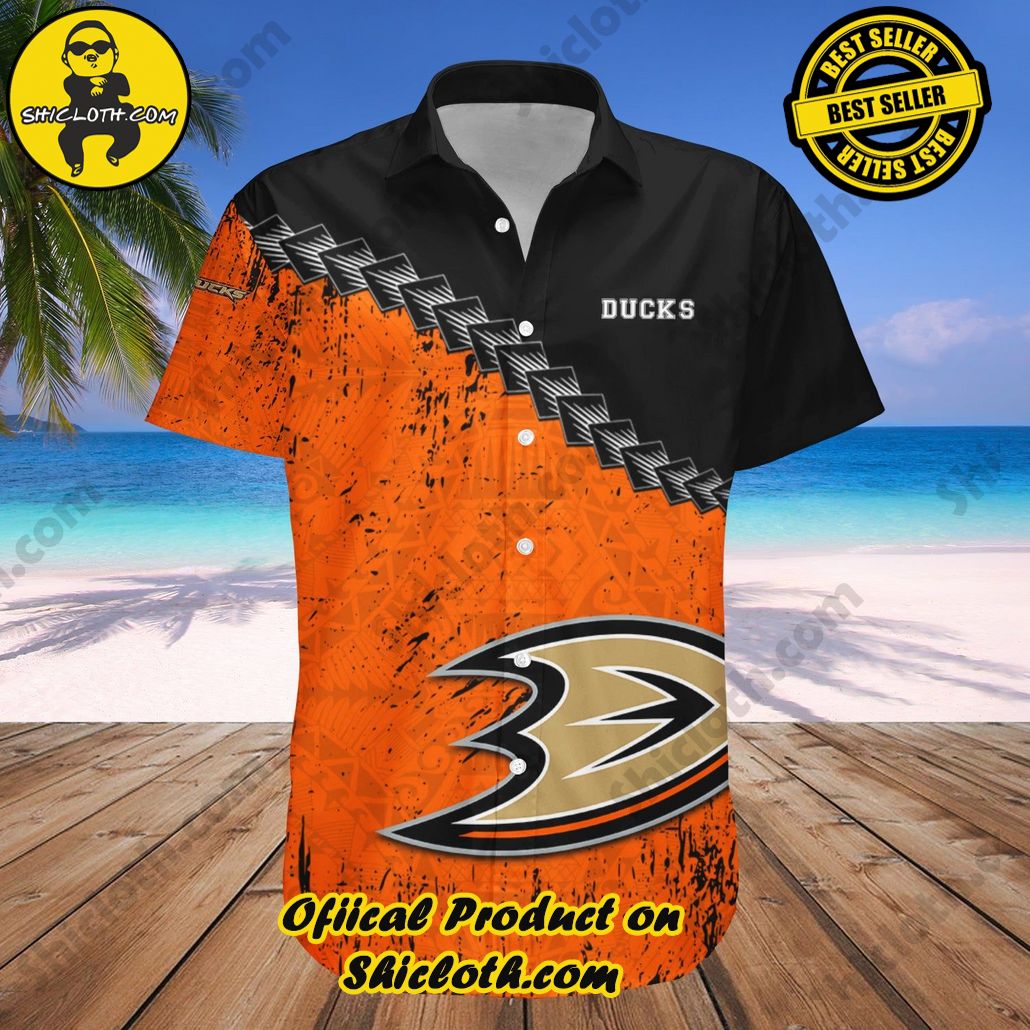 Anaheim Ducks Hawaii Shirt Grunge Polynesian Tattoo NHL