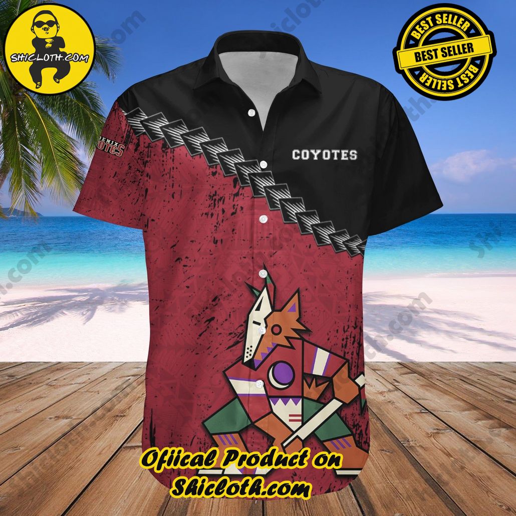 Arizona Coyotes Hawaii Shirt Grunge Polynesian Tattoo NHL