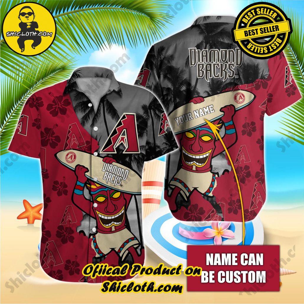 Arizona Diamondbacks Custom Name Printed Aloha Shirt