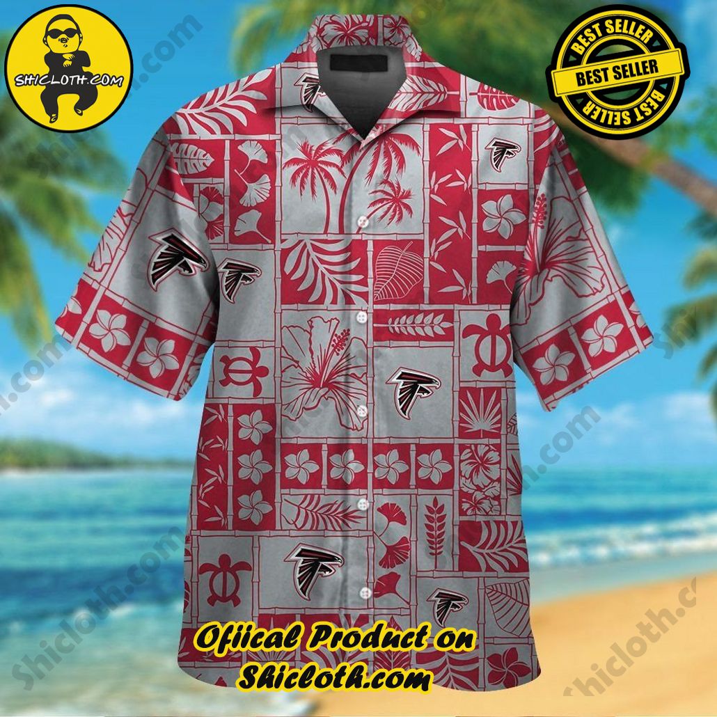 Atlanta Falcons Tropical Hawaiian Short Sleeve Button Up Shirt