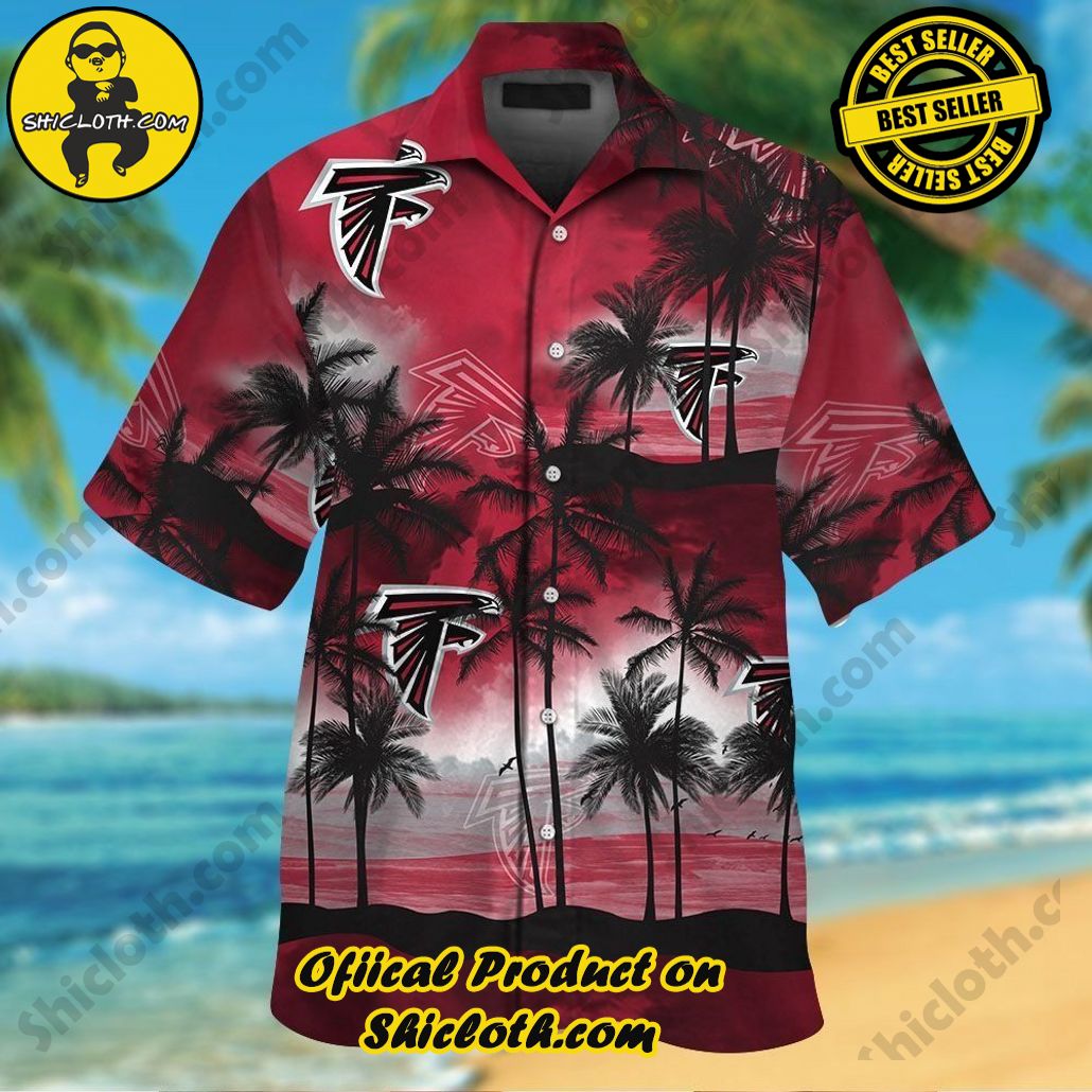 Atlanta Falcons Tropical Hawaiian Short Sleeve Shirt Button Up