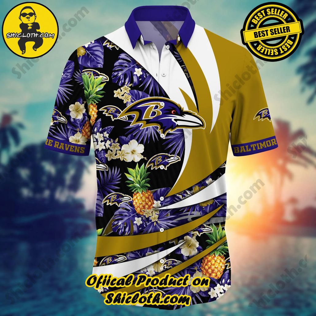 Baltimore Ravens NFL Hawaiian Shirt Leisure Aloha Shirt