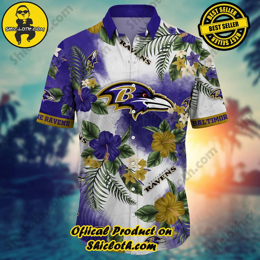 Baltimore Ravens NFL Hawaiian Shirt Summer Nightstime Aloha Shirt