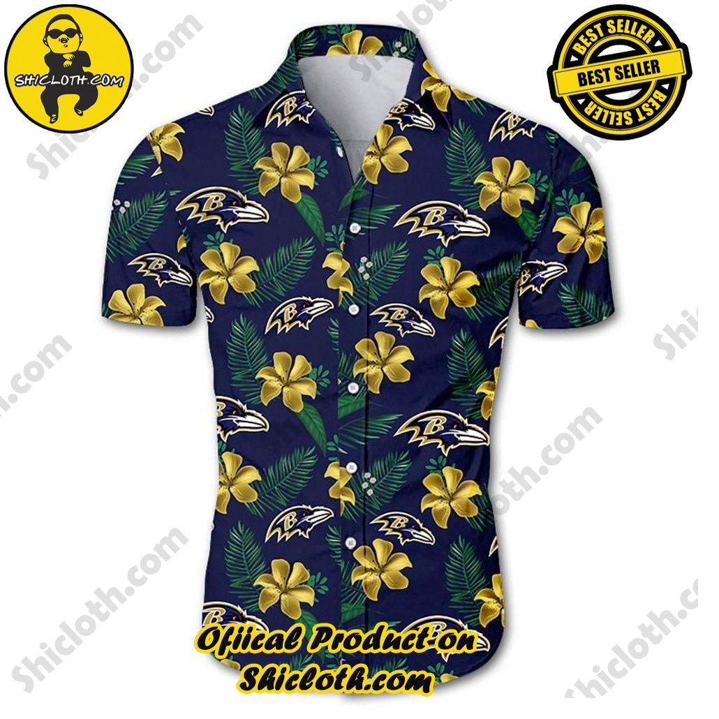 Beach Shirt Baltimore Ravens Hawaiian Shirt Short Sleeve For Summer Collection Trendy Aloha