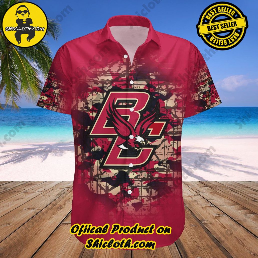 Boston College Eagles Hawaii Shirt Camouflage Vintage NCAA
