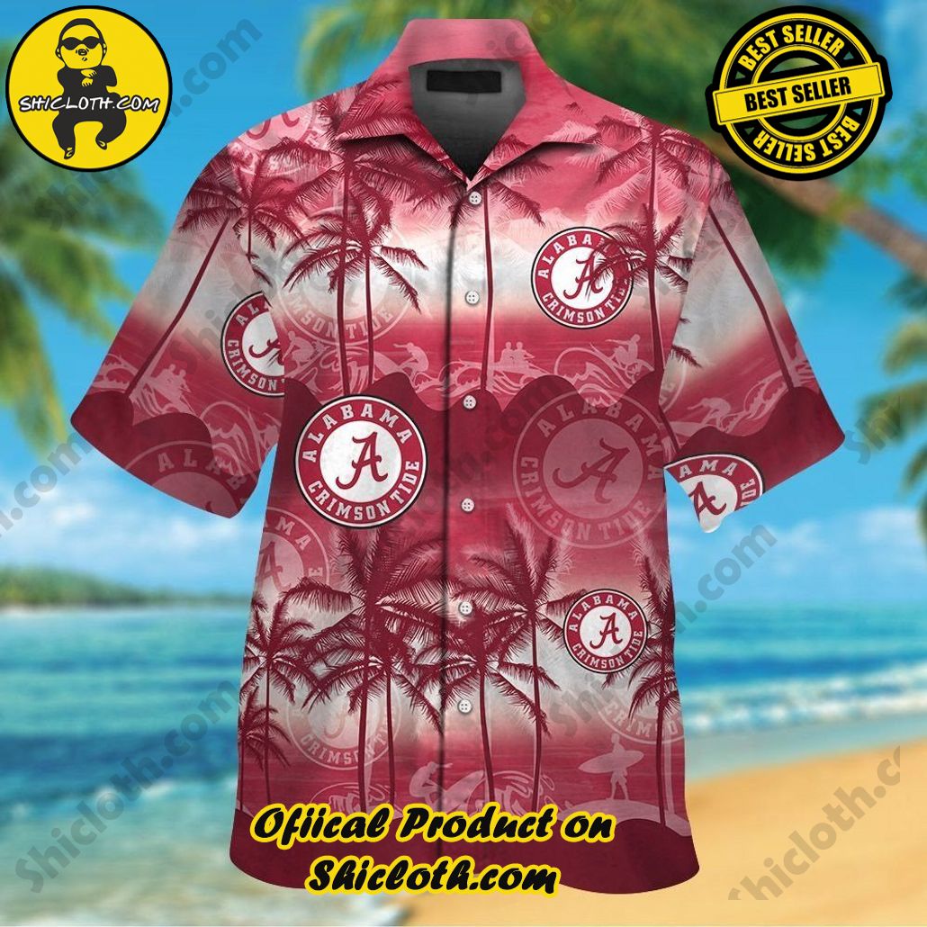 Crimson Tide Alabama Short Sleeve Shirt Hawaiian Tropical Unique Design