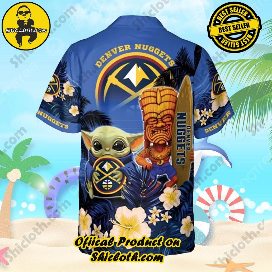 Denver Nuggets Baby Yoda Champions Flowers Hawaiian Shirt