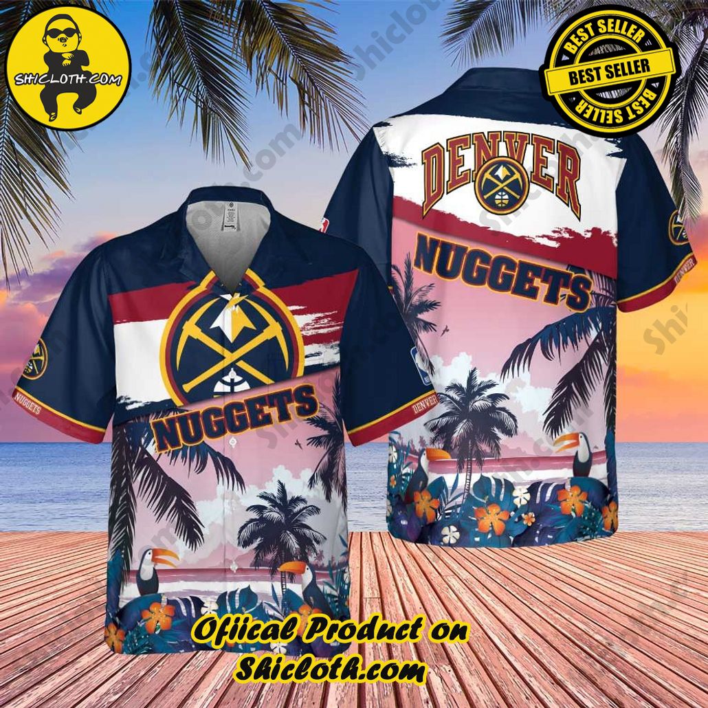 Denver Nuggets Beach Pattern Colorful Print Hawaiian Shirt