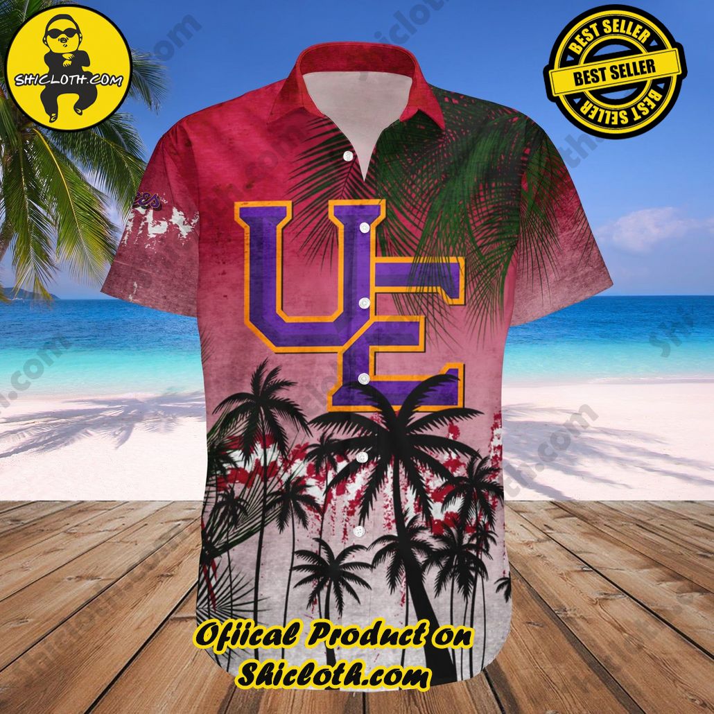 Evansville Purple Aces Hawaii Shirt Coconut Tree Tropical Grunge NCAA