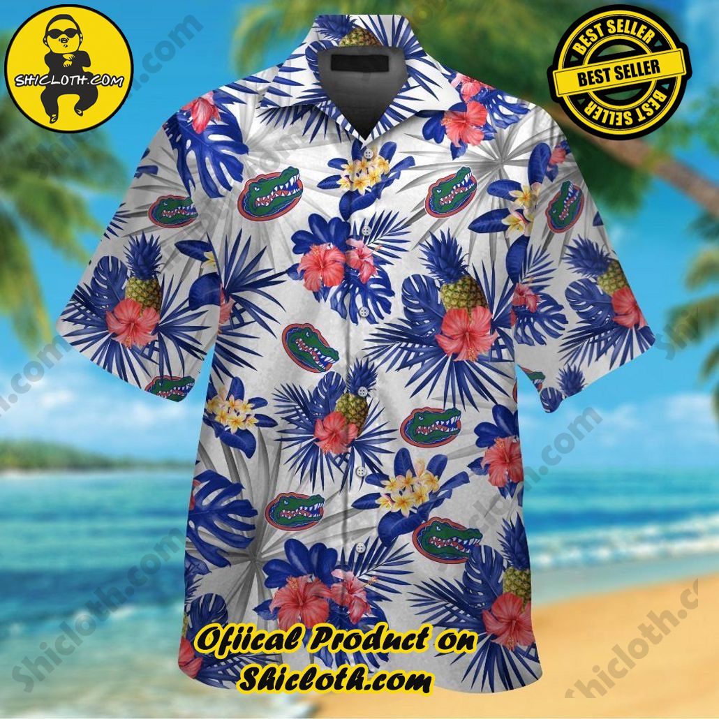 Florida Gators Short Sleeve Button Up Tropical Hawaiian Shirt VER032