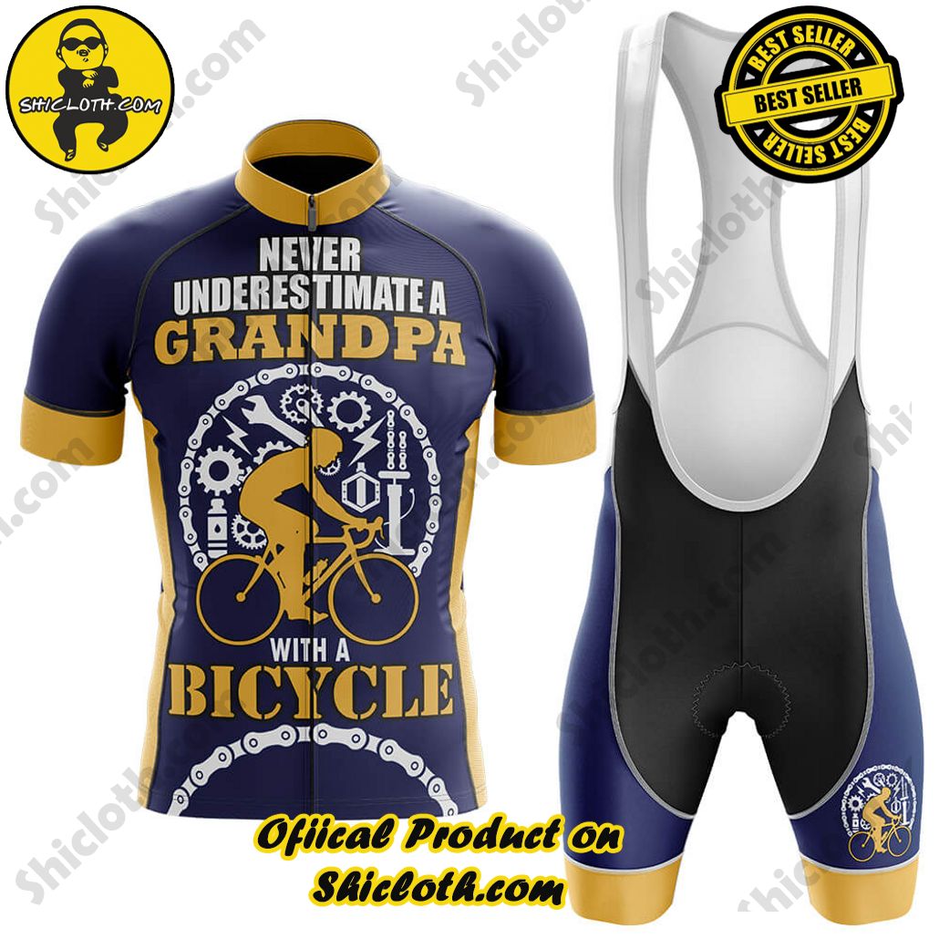 Grandpa Never Underestimate a Grandpa With a Bicycle - Men's Cycling Kit