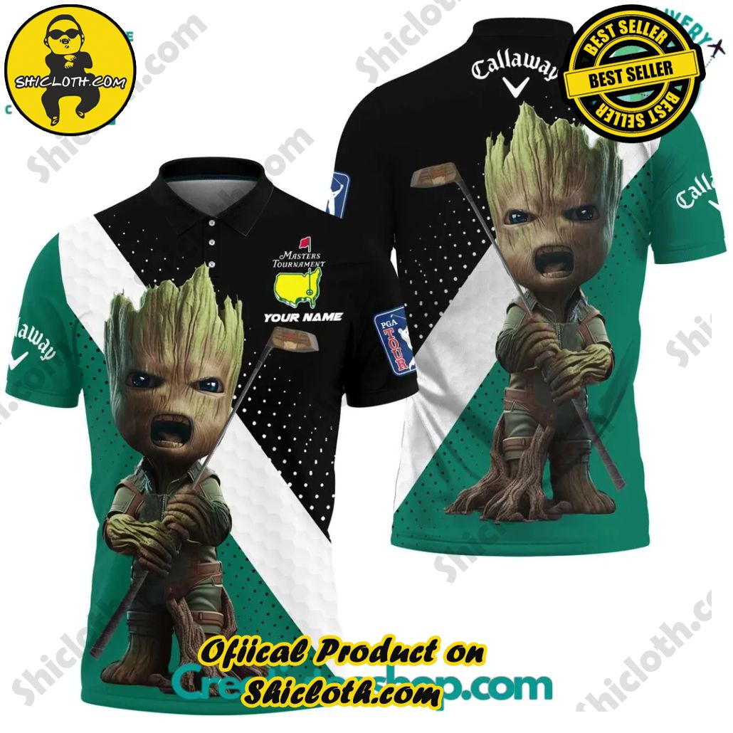 Groot Master PGA Tour Golf Custom Name Polo Shirt