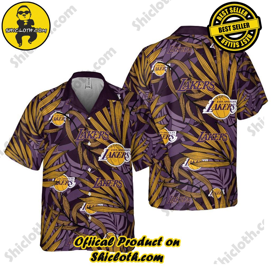 Hawaiian Shirt Showcasing the Los Angeles Lakers