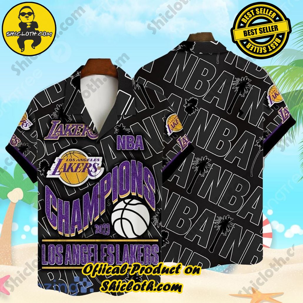 Hawaiian Tropical Beach Shirt Honoring Los Angeles Lakers NBA