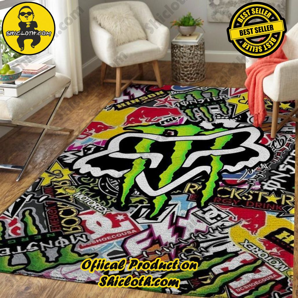Limited Edition Rugs Monster Energy Fox F.R.C Racing Logo Carpet Local Brands Floor DC Version 1