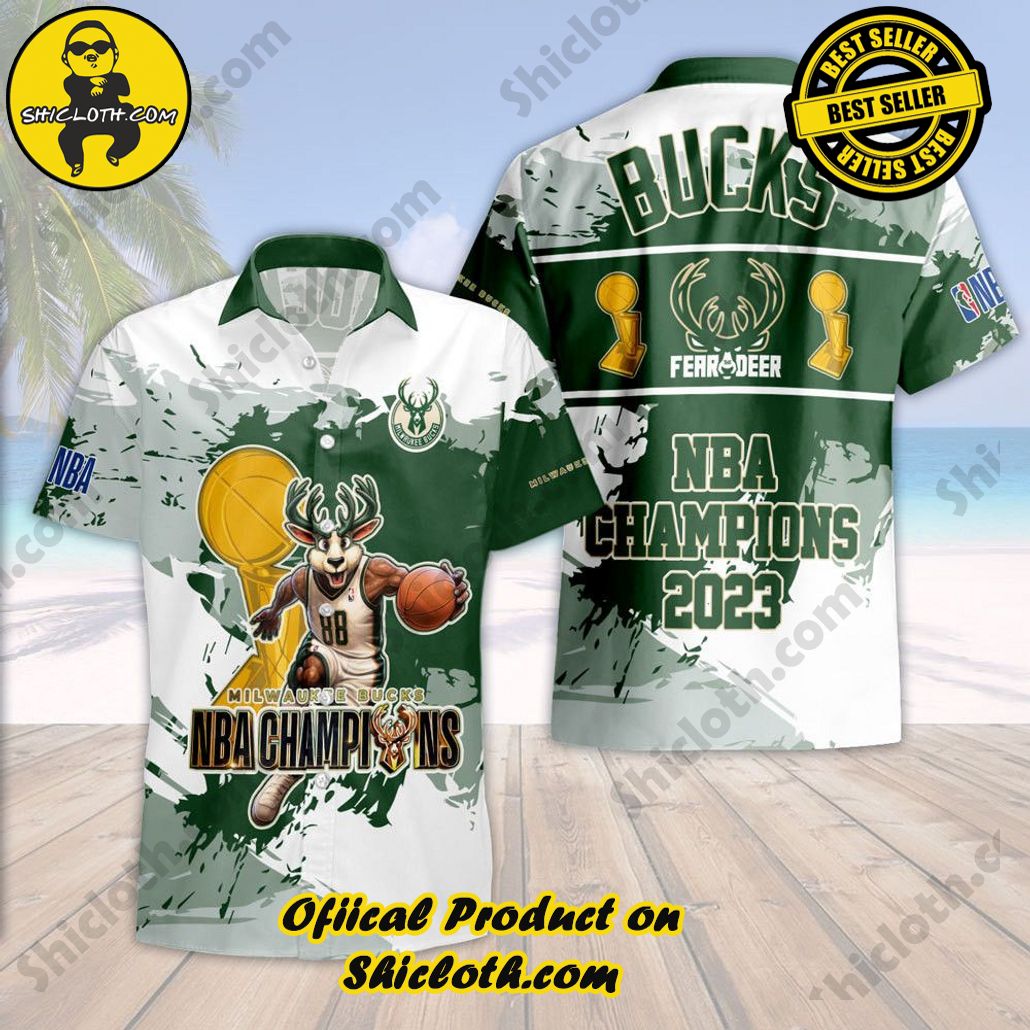 Milwaukee Bucks Fear The Dear Champions 3D Hawaiian Shirt